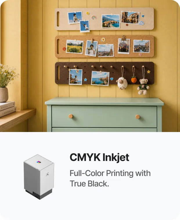 CMYK 噴墨——全彩列印,呈現真實黑色。
